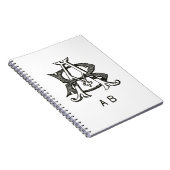 Monogram A en B, paar Initiaal A en B, bruiloft Notitieboek (Rechterzijde)