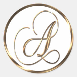 Monogram A Faux Bronze Ronde Sticker
