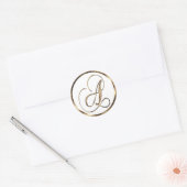 Monogram A Faux Bronze Ronde Sticker (Envelop)