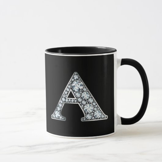 Monogram A Faux Diamond Mok (Rechts)