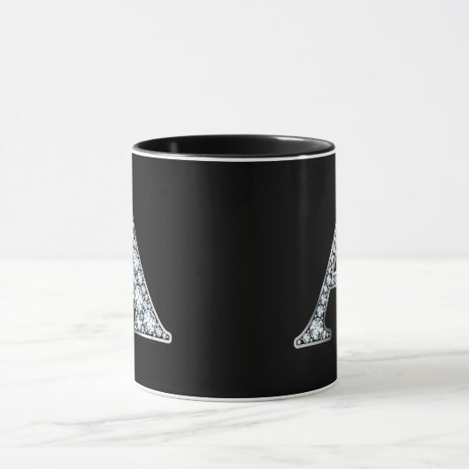 Monogram A Faux Diamond Mok (Midden)