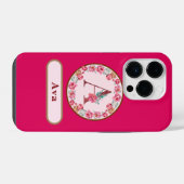 Monogram A Floral iPhone Hoesje (Achterkant horizontaal)