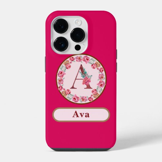 Monogram A Floral iPhone Hoesje (Achterkant)