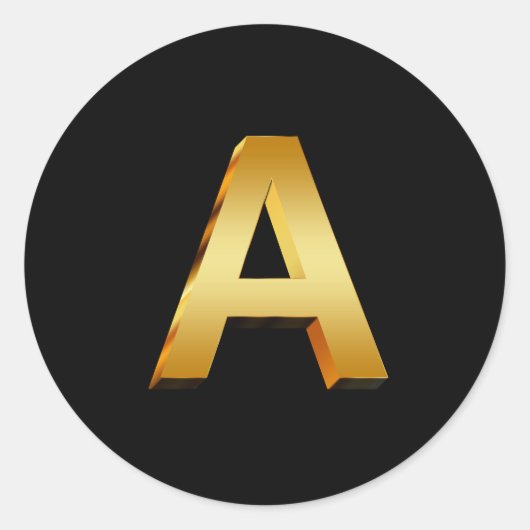 Monogram A goud Ronde Sticker (Voorkant)