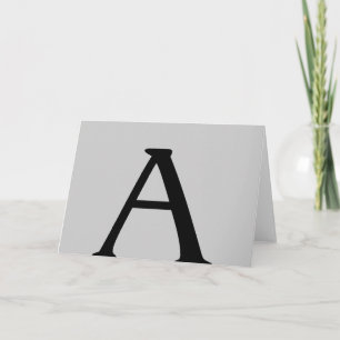 Monogram A grijze zwarte Kaart
