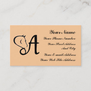 Monogram A Horse Equestrian Classic Visitekaartje