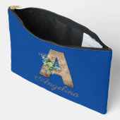 Monogram A houten letter rode bloem Etui (Open)