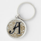 Monogram A in goud - Sleutelhanger (Voorkant)