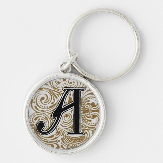 Monogram A in goud - Sleutelhanger (Voorkant)