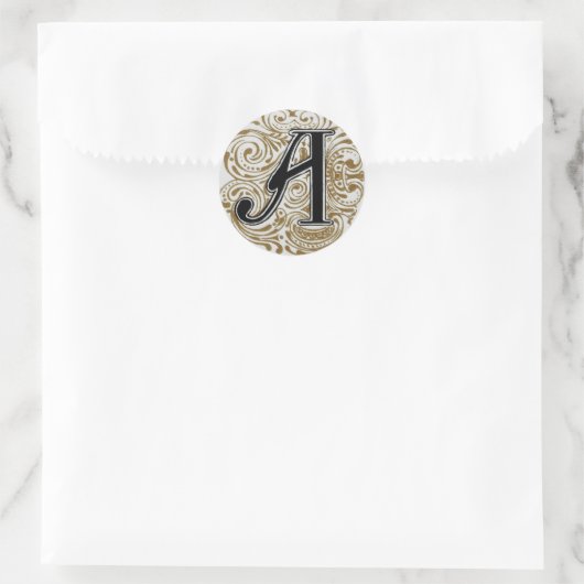 Monogram A in goud - Sticker (Tas)