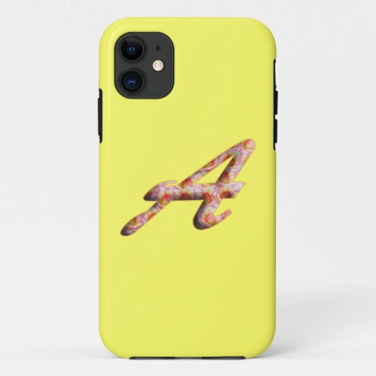 Monogram A in rozenpatroon voor Iphone 5 hoesje (Achterkant)