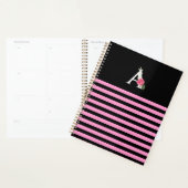 Monogram A in witte roze roze roze en bladstropen Planner (Display)