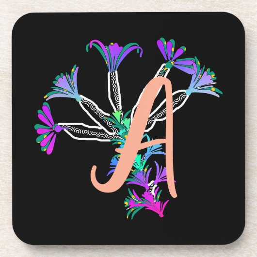 Monogram A Initiaal Bier Onderzetter (Voorkant)
