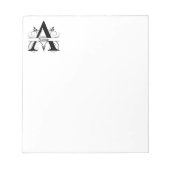 Monogram A Initiaal Briefpapier Desk Notitieblok (Voorkant)