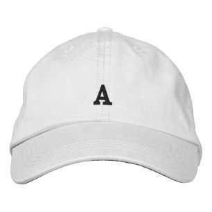Monogram A Initiaal Wit Kleur Geborduurde Hoed Pet