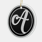 Monogram A Initialen Polka Dots Emblem 0955 Keramisch Ornament (Links)