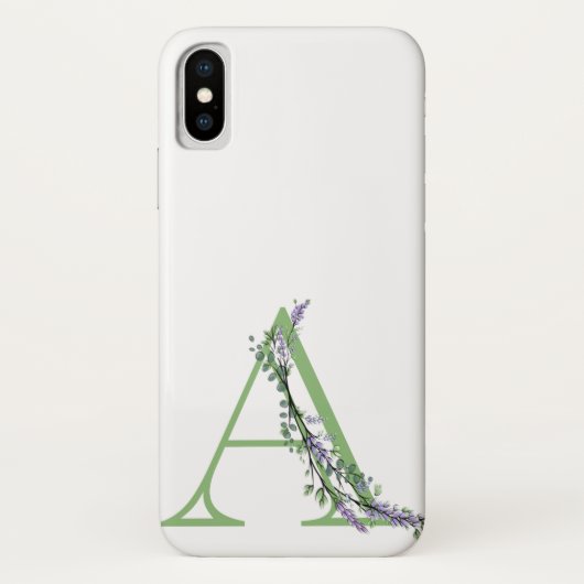 Monogram A Lavendel Eucalyptus Case-Mate iPhone Case (Achterkant)