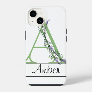Monogram A Lavendel Eucalyptus Hoesje Case-Mate iP iPhone 14 Hoesje