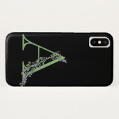 Monogram A lavender Eucalyptus Case-Mate iPhone Case (Achterkant (horizontaal))