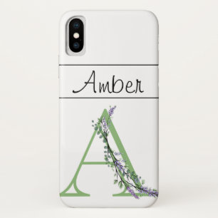 Monogram A lavender Eucalyptus Case-Mate iPhone Case
