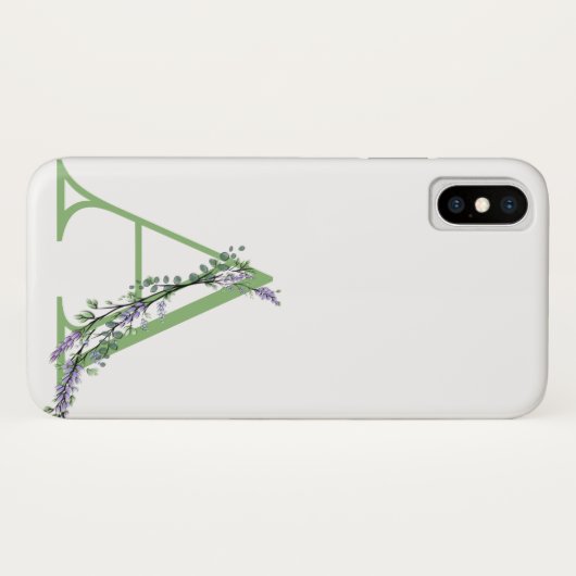 Monogram A lavender Eucalyptus Case-Mate iPhone Case (Achterkant (horizontaal))