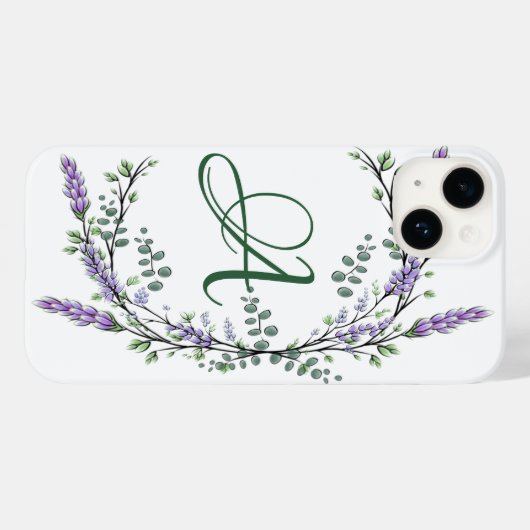 Monogram A lavender Eucalyptus Hoesje-Mate iPhone Case-Mate iPhone Case (Achterkant (horizontaal))