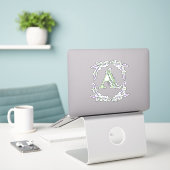Monogram A lavender Eucalyptus Sticker (Laptop op bureau)