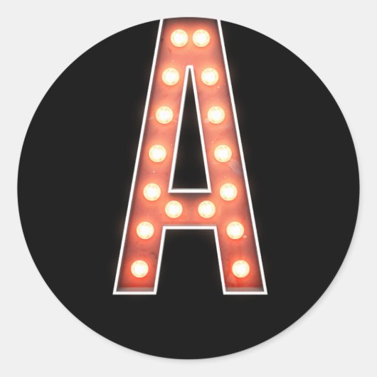 Monogram A-markeringslichten Ronde Sticker (Voorkant)