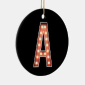 Monogram A Marquee Lichten op maat Keramisch Ornament (Rechts)