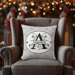 Monogram A met Sierkussen van de patroonachtergron