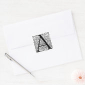 Monogram "A" met wervelingen - sticker (Envelop)