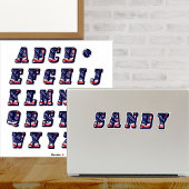 Monogram A naar Z American Flag USA Letters Initia Sticker