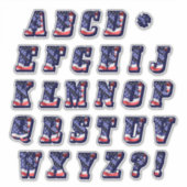 Monogram A naar Z American Flag USA Letters Initia Sticker (Voorkant)