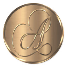 Monogram A NONMETALLIC Bronze Envelope Seal