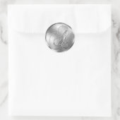Monogram A NONMETALLIC Silver Envelope Seal Ronde Sticker (Tas)