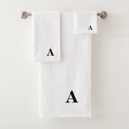 Monogram A op wit Bad Handdoek (Insitu)