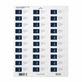 Monogram A retouradres Etiketten Navy Blue (Full Sheet)