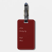 Monogram A rode houten letter bloem Bagage Label (Achterkant verticaal)