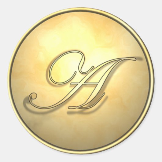 Monogram_A Ronde Sticker (Voorkant)