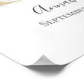 Monogram A roze witte Floral Gold Letter Neursery Poster (Hoek)