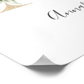 Monogram A roze witte Floral Gold Letter Neursery Poster (Hoek)