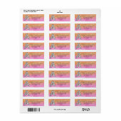 Monogram A Tangle Letter Oranje Roze Waterverf Etiket (Full Sheet)