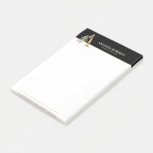 Monogram A voor goud en bloemen Post-it® Notes (Schuin)