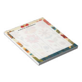 Monogram A Warme Terracotta Zinnia Patch Notitieblok (Schuin)