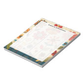 Monogram A Warme Terracotta Zinnia Patch Notitieblok (Linkerzijde)