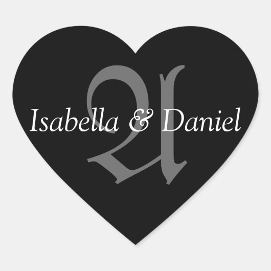 Monogram A Wedding Hearts Seal Stickers (Voorkant)