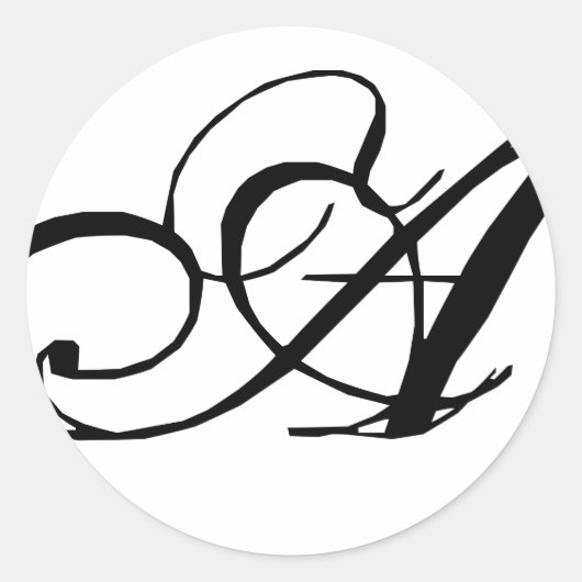 Monogram A Wedding Seal Sticker (Voorkant)