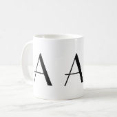 Monogram A zwarte en witte, moderne koffie-Mok Koffiemok (Voorkant links)