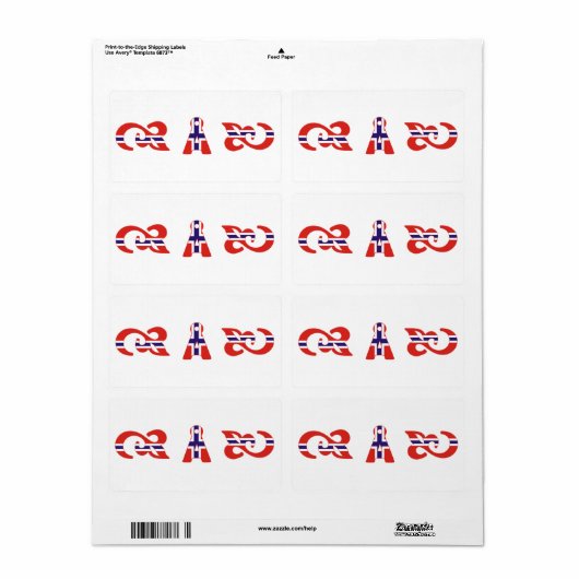 Monogram AA Å Noors Label (Full Sheet)