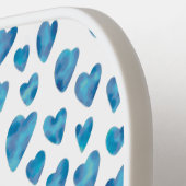 Monogram Aangepast blauw hart Pickleball Paddle (Links Detail)